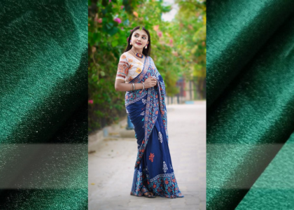 Ajrakh Modal Silk Saree