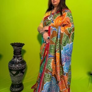 Tussar hand paint Kathastitch #TK01